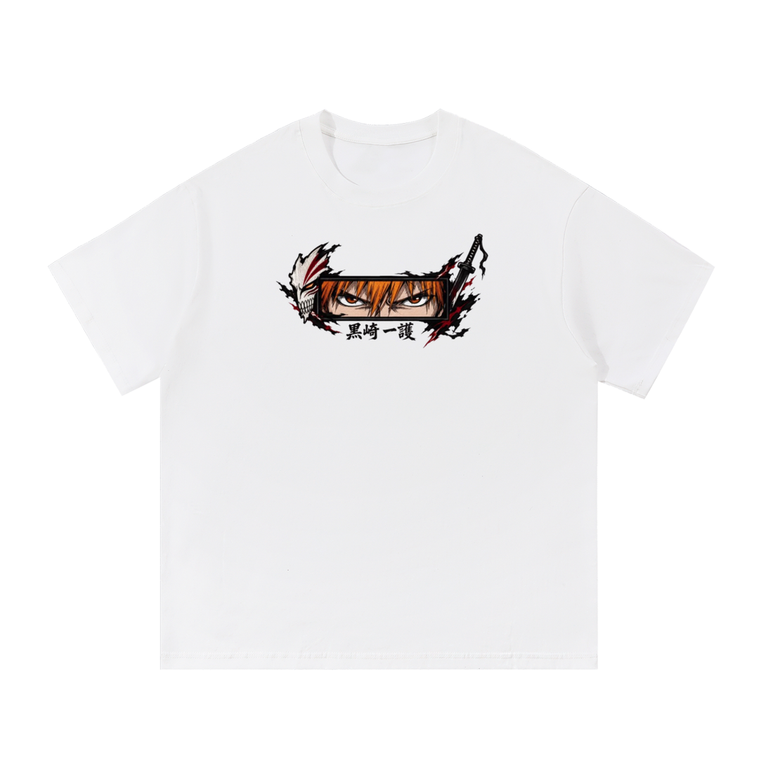 ichigo kurosaki eyes box logo graphic tee