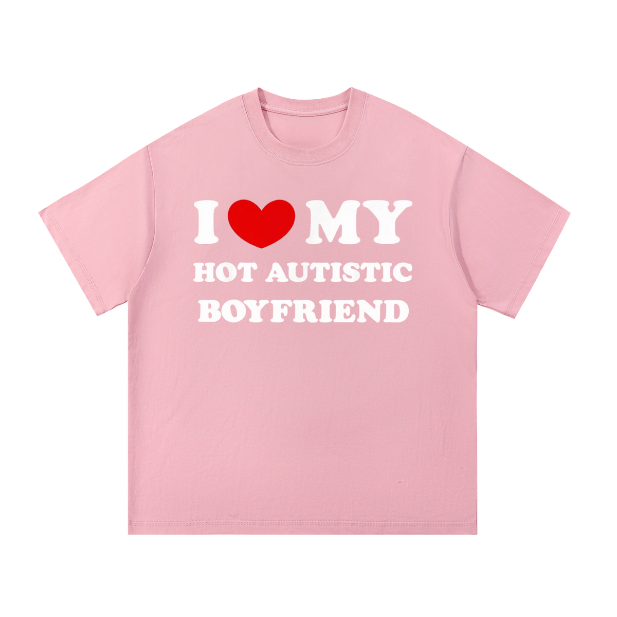 "i heart my hot autistic boyfriend" graphic tee