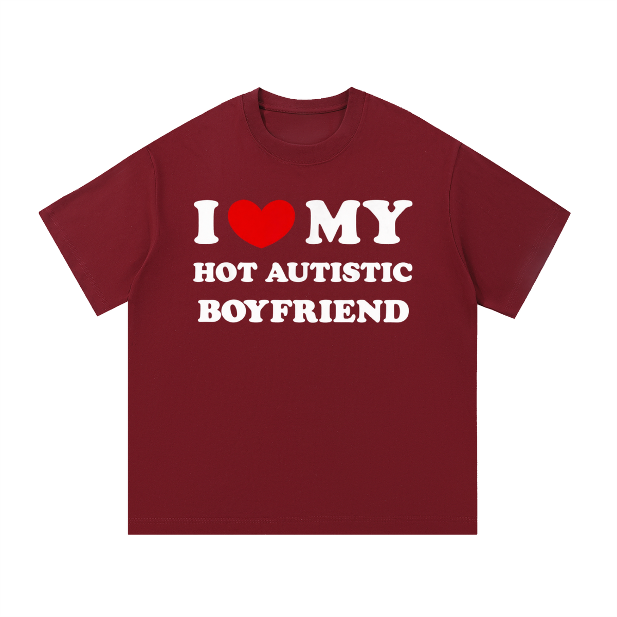 "i heart my hot autistic boyfriend" graphic tee