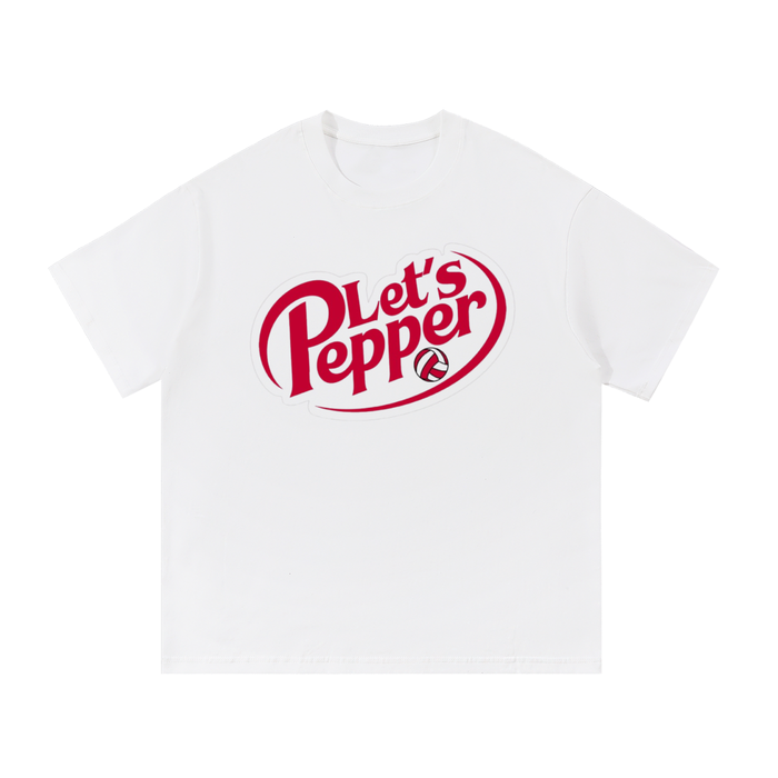 "let's pepper" volleyball x dr. pepper graphic tee