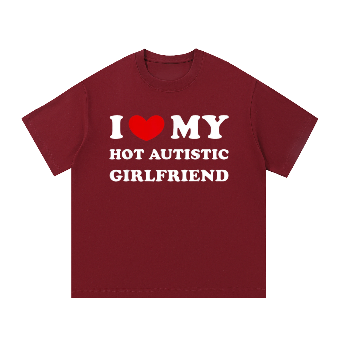 "i heart my hot autistic girlfriend" graphic tee