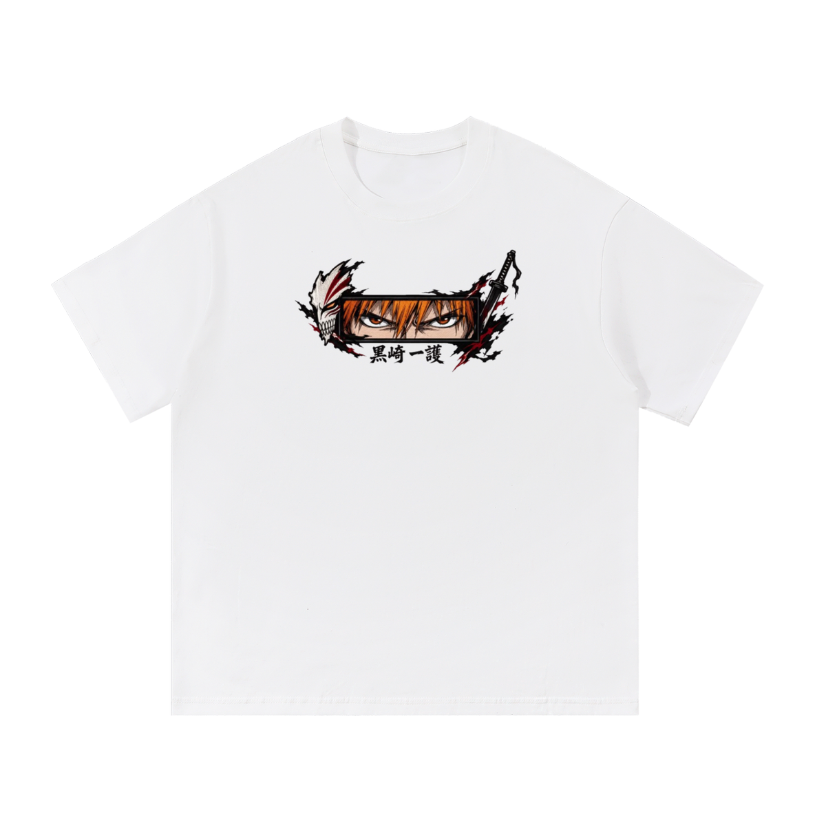 ichigo kurosaki eyes box logo graphic tee